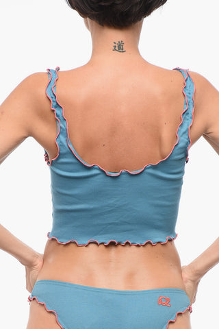 Curled Ribbed Cropped Underwear Top