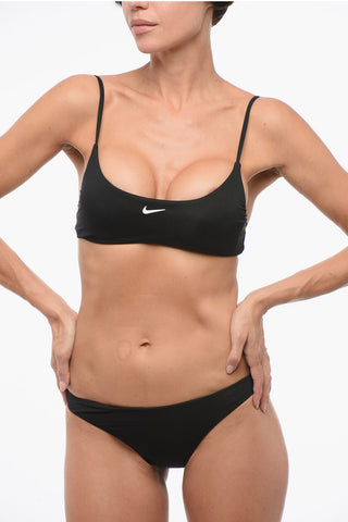 SWIM Solid-Color Bikini with Printed Logo