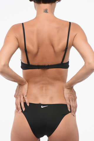 SWIM Solid-Color Bikini with Printed Logo