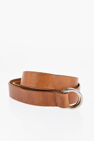 Leather Belt with O-ring Buckle 30mm