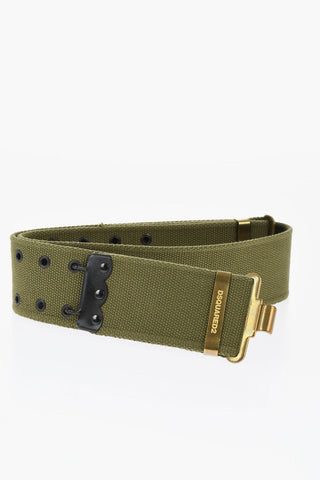 Cintura Grommet in Tessuto con Dettagli Dorati 55mm