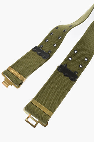 Cintura Grommet in Tessuto con Dettagli Dorati 55mm