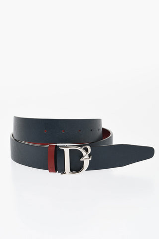 Saffiano Leather Reversible Belt with Logoed Anchor Buckle 35mm