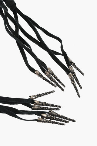 Wide DREAMCATCHER Suede and Metal Belt Embellished with Crystals 10cm