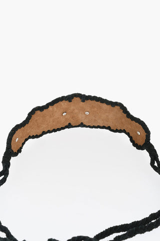 Wide DREAMCATCHER Suede and Metal Belt Embellished with Crystals 10cm
