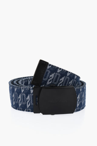 Denim Belt with All-Over Monogram 40mm