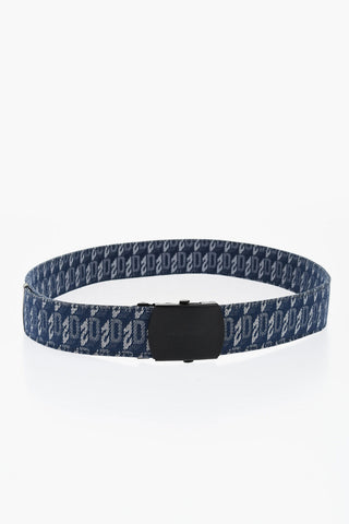 Denim Belt with All-Over Monogram 40mm