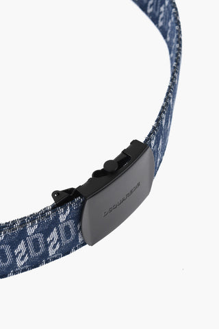 Denim Belt with All-Over Monogram 40mm