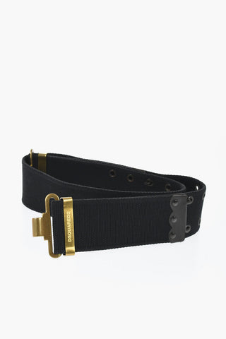 Fabric Grommet Belt with Gold Details 55mm