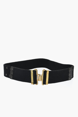 Fabric Grommet Belt with Gold Details 55mm
