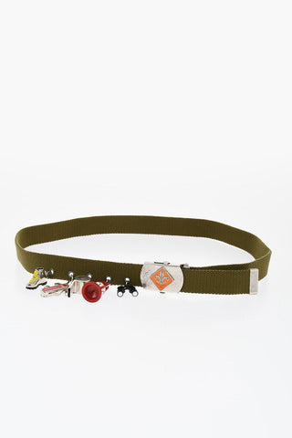 Fabric GLAMPING Belt with Decorative Charms 30mm