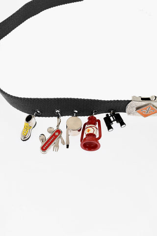 Fabric GLAMPING Belt with Decorative Charms 30mm