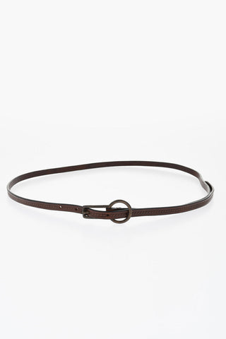 Solid Color Leather Skinny Belt 10mm