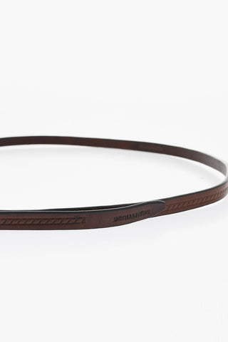 Solid Color Leather Skinny Belt 10mm
