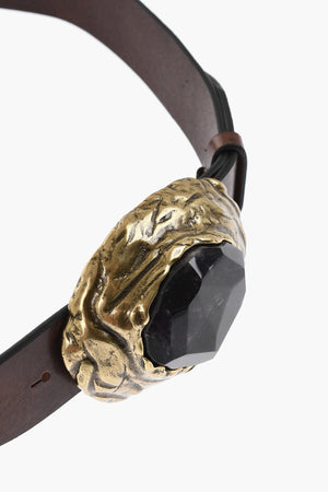 Leather Belt VULCANO with Maxi 40mm Stone