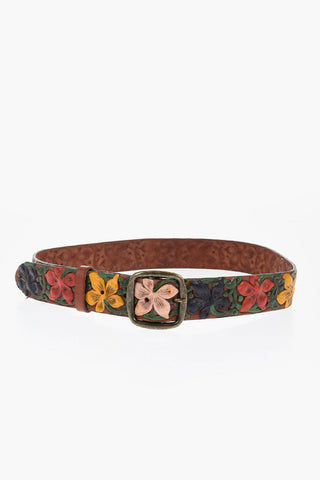 Ledergürtel ALOHA SPIRIT mit floralem Design 40 mm
