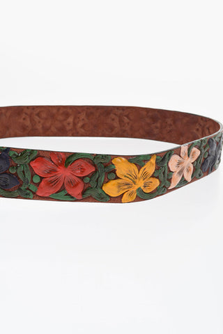 Ledergürtel ALOHA SPIRIT mit floralem Design 40 mm
