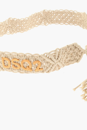 Cotton Macramé Belt with Raffia Detail 40mm