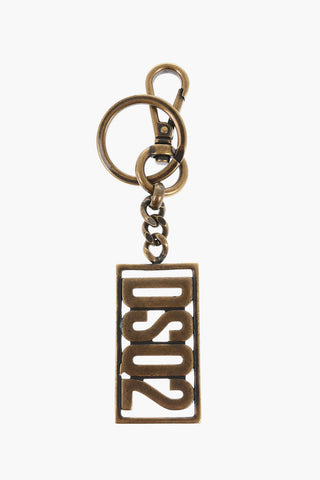 Burnished Effect Brass Keyring with Logoed Pendant