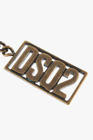 Burnished Effect Brass Keyring with Logoed Pendant