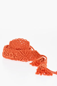 Cotton Macramé Belt with Raffia Detail 40mm