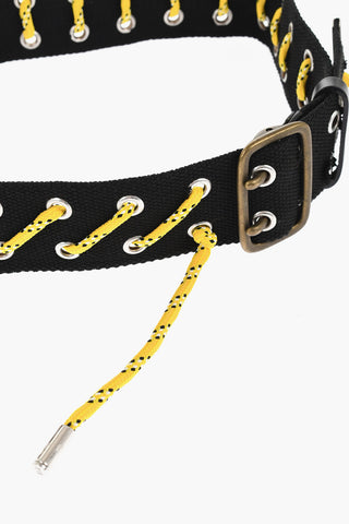 Fabric Grommet Belt with Contrast Detail 50mm