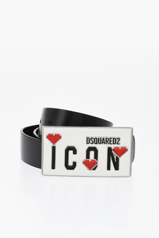 ICON Leather Belt with Enamelled Anchor Buckle 30mm
