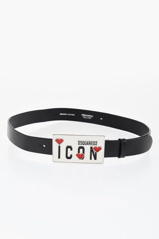ICON Leather Belt with Enamelled Anchor Buckle 30mm