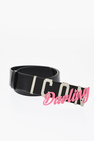 ICON Leather Belt DARLING with Enamel Detail 40mm