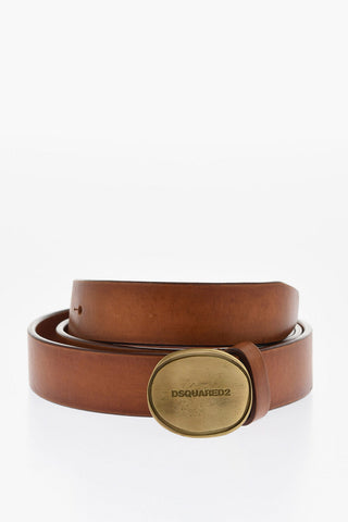 Leather Belt with Golden Buckle 25mm
