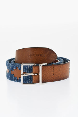 Leather Belt with Denim Trims 30mm