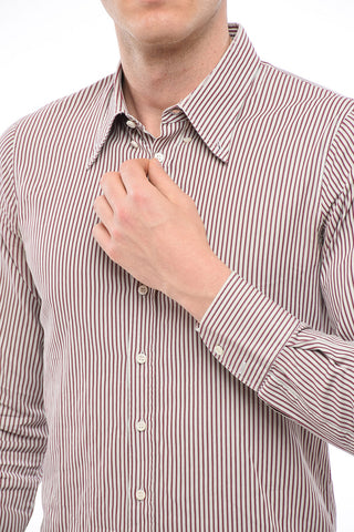 Camicia In Cotone A Maniche Lunghe Con Motivo A Righe