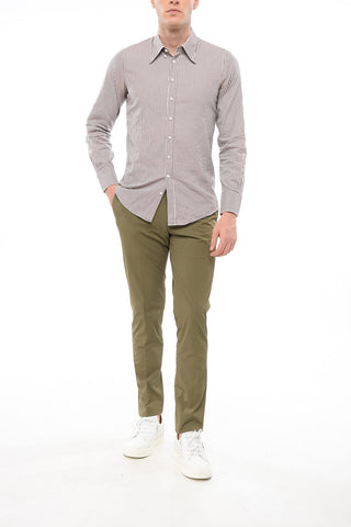 Camicia In Cotone A Maniche Lunghe Con Motivo A Righe