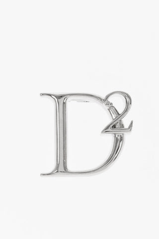 Monogram Pin with Silver-Tone Effect