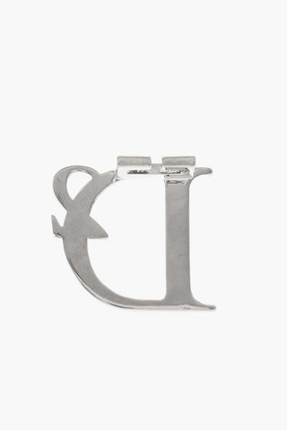 Monogram Pin with Silver-Tone Effect