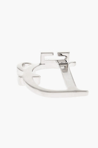 Monogram Pin with Silver-Tone Effect