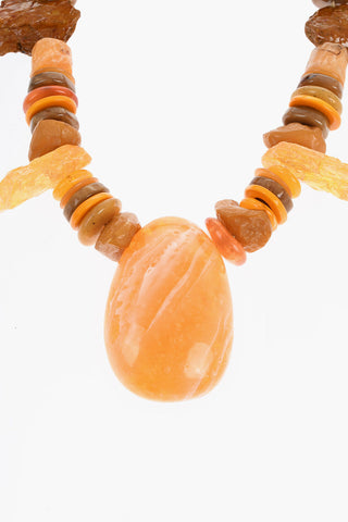 Multicolor Necklace with Maxi Stone Pendant