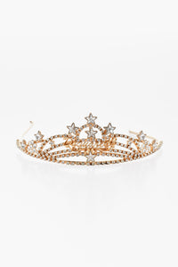 Diadem mit Gold-Effekt und Schmucksteinen
