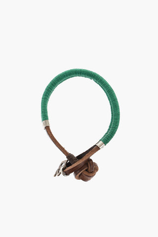 Leather Bracelet with Monogram Charm