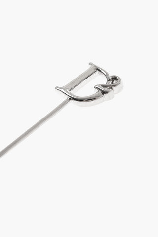 Spilla per Cravatte Effetto Argentato con Monogram