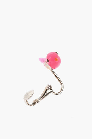 Orecchino Singolo Clip-On  a Forma Di Uccellino