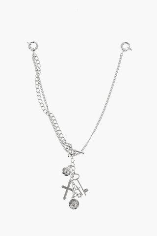 Collana a Catena Effetto Argentato con Charms