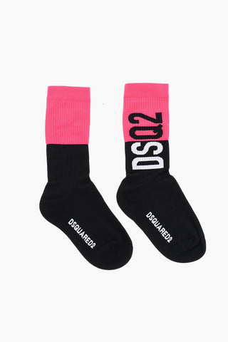 Two-Tone Long Socks with Monogram