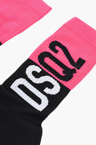 Two-Tone Long Socks with Monogram