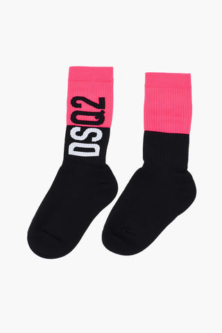 Two-Tone Long Socks with Monogram