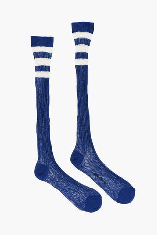 Long Two-Tone Ribbed Socks