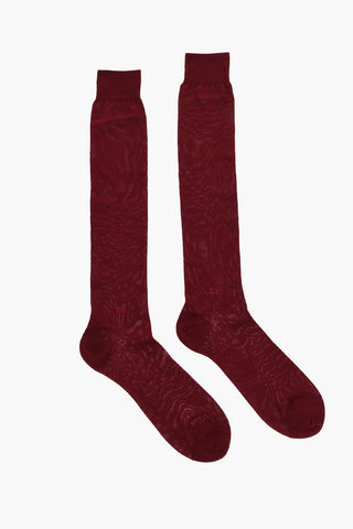 Nylon and Cotton Long Socks with Tone on Tone Monogram