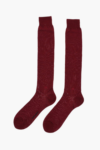 Nylon and Cotton Long Socks with Tone on Tone Monogram
