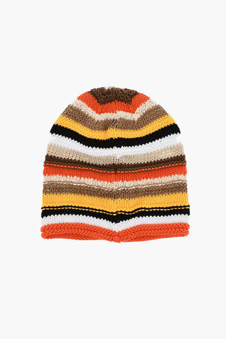Multicolour Linen-and-Cotton Beanie