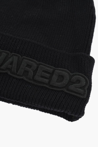 Beanie in Lana con Logo Tono su Tono